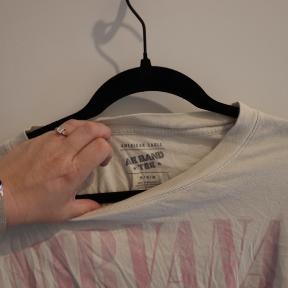 American Eagle - Nirvana Graphic Tee in Cream and Pink - Picture 4 of 4